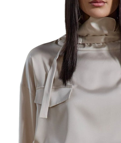 D.Exterior Camicia in Raso con Tasche e Fibbie 61705 Gesso