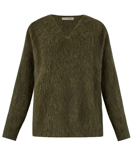 D.Exterior Maglione Scollo a V 61290 Verde