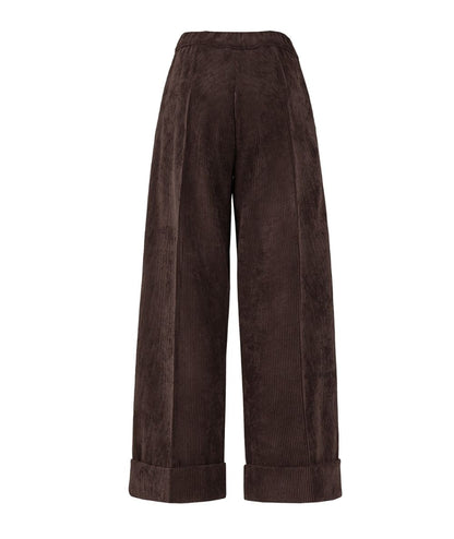 D.Exterior Pantalone Cropped in Velluto a Coste 61742 Marrone