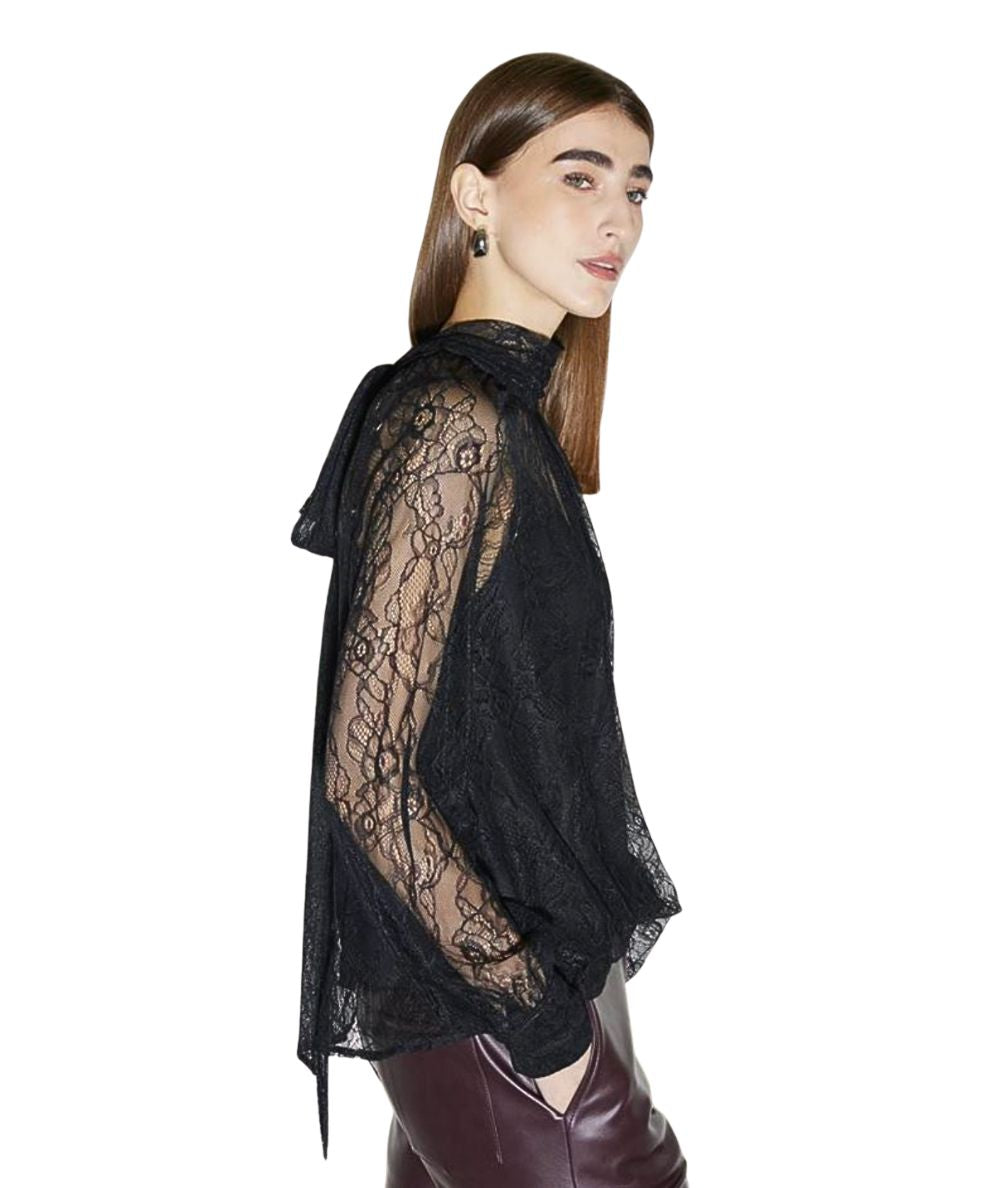 Kaos Fashion Blusa in Pizzo RI1TZ002 Nero