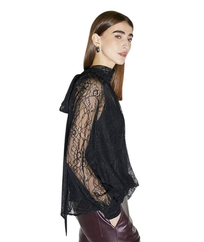 Kaos Fashion Blusa in Pizzo RI1TZ002 Nero