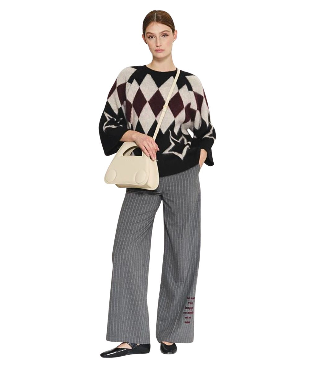 Kaos Jeans Palazzo Pants with Lettering RIJCS002 Grey