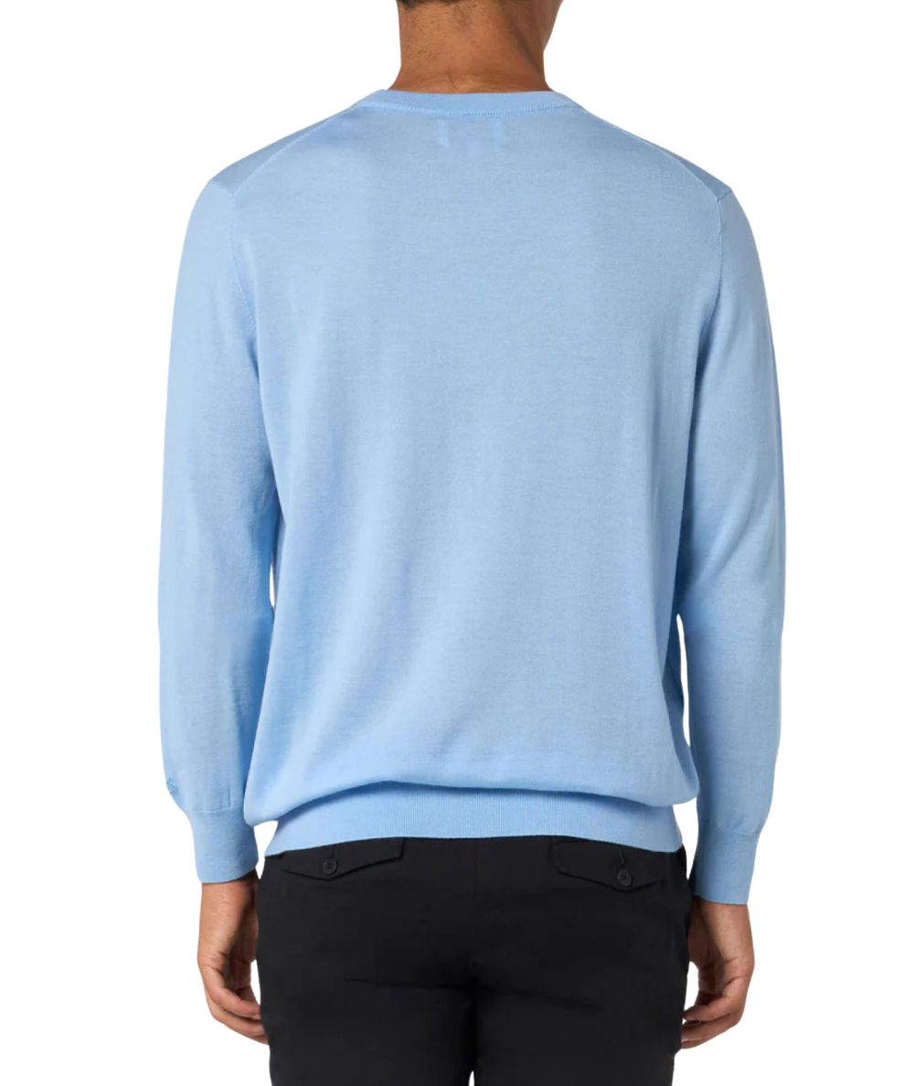 MC2 SAINT BARTH CREW NECK SWEATER IN REGENT-LIGHT WOOL BLUE