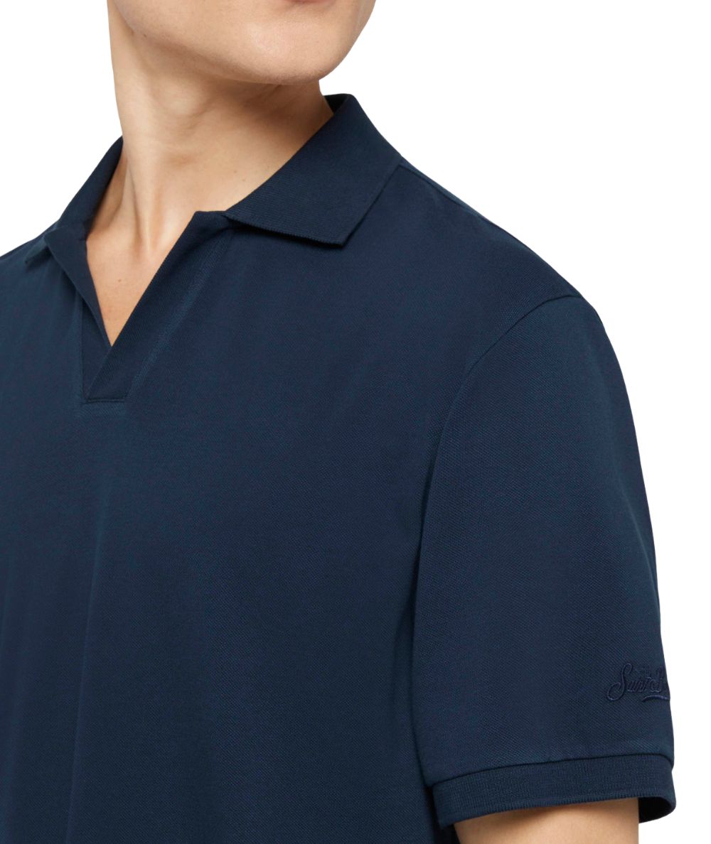Mc2 Saint Barth Plain Polo Shirt Charles Navy Blue