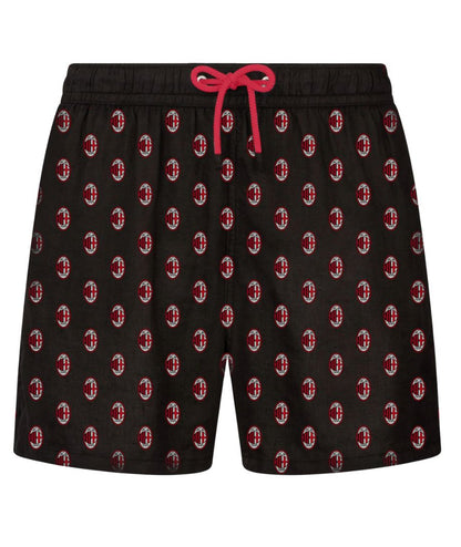 Mc2 Saint Barth Swim Shorts Lighting Micro Fantasy Milan Loghi Rosso Nero