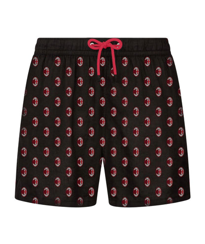 Mc2 Saint Barth Swim Shorts Lighting Micro Fantasy Milan Loghi Rosso Nero
