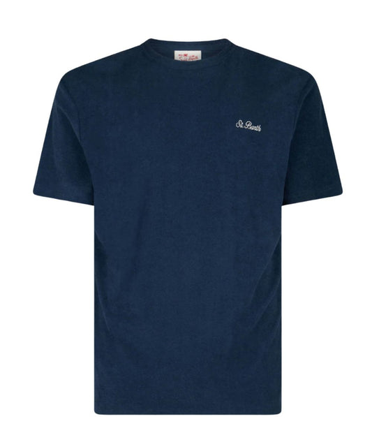 Mc2 Saint Barth T-shirt Girocollo in Spugna Gary Blu Scuro