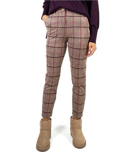 PINKO PANTALONI CHINO IN PUNTO STOFFA A FANTASIA PIED DU POULE BELLA 5 CY7