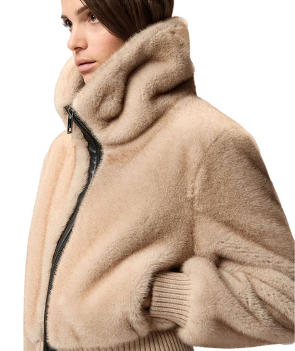 Pinko Bomber in Eco Pelliccia BAGELS Beige