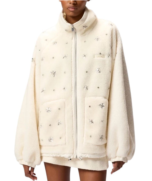 Pinko Bomber in Pile con Applicazioni GRACIANA Bianco