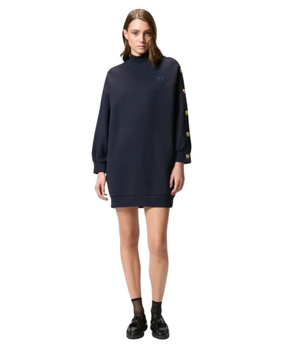 Pinko Maxi Maglia in Felpa con Bottoni MUESLI Blu