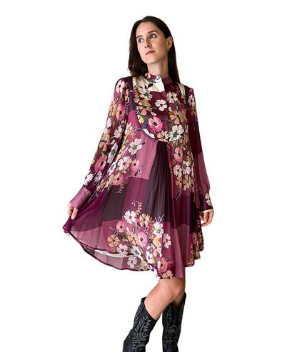 SHIRTAPORTER Abito Corto Mix Fantasia Bouquet DR3701CRP