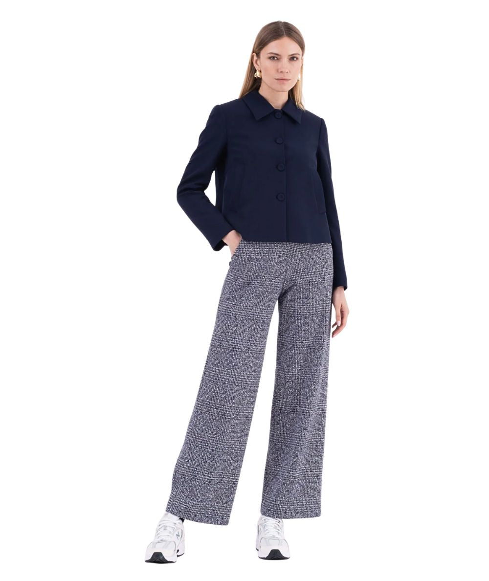 Vicario Cinque Pantalone a Gamba Larga Pied du Poule PADOVATL3530 Blu