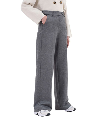 Vicario Cinque Pantaloni a Palazzo in Punto Milano Diagonale PARTES432 Grigio