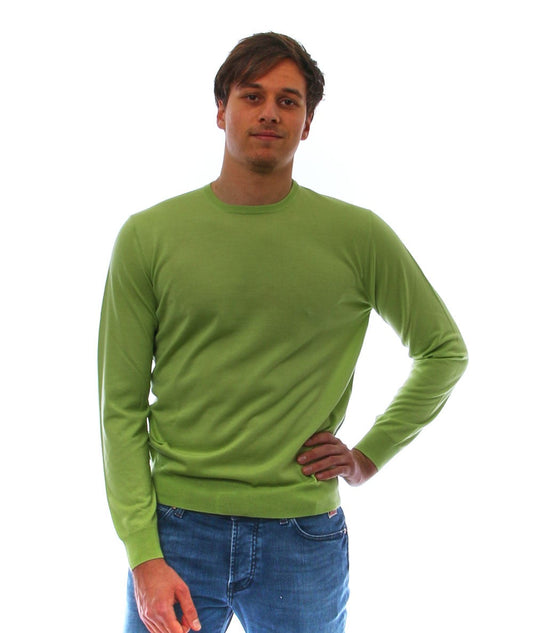 FILIPPO DE LAURENTIIS PULLOVER GIROCOLLO IN LANA MISTO SETA E CASHMERE GC11ML LSC18R VERDE PASTELLO