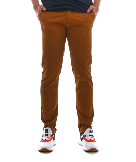 BERWICH PANTALONE CHINO IN TWILL DI COTONE COLOR BRONZO TS0424X