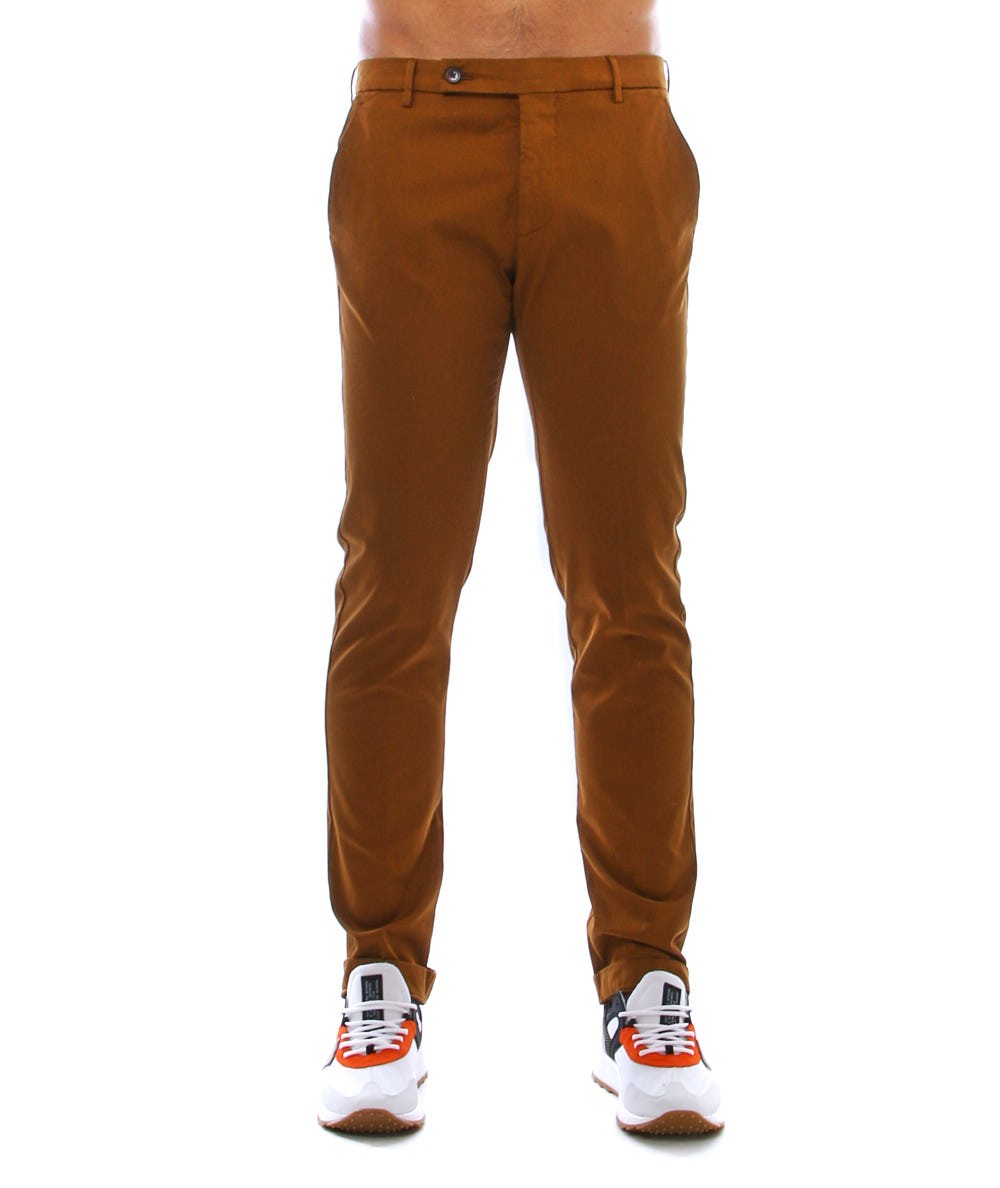 BERWICH PANTALONE CHINO IN TWILL DI COTONE COLOR BRONZO TS0424X