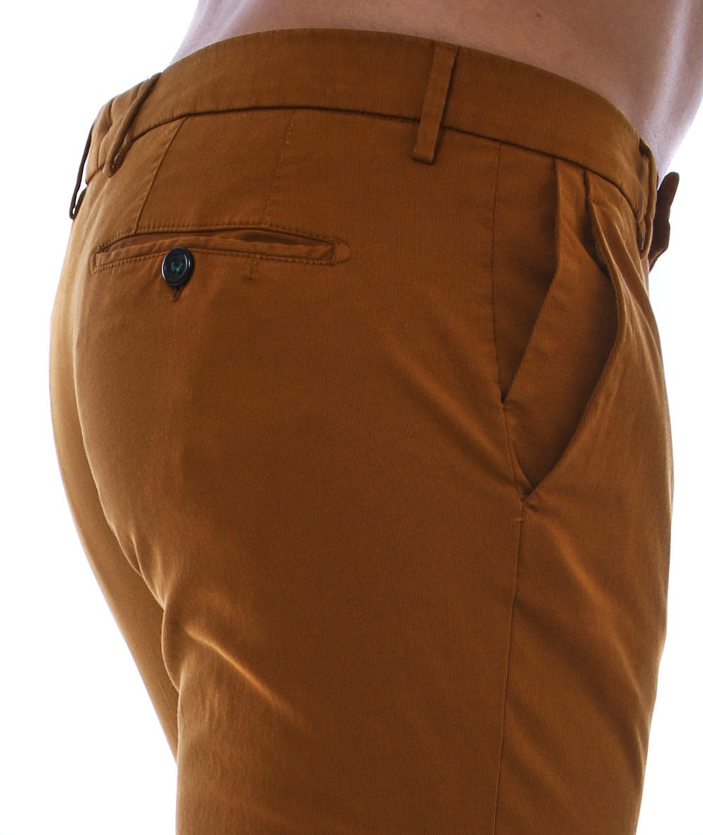 BERWICH PANTALONE CHINO IN TWILL DI COTONE COLOR BRONZO TS0424X