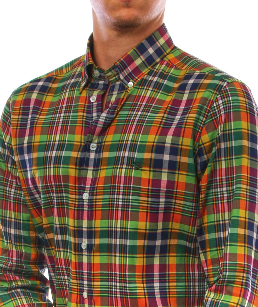 ETRO CAMICIA IN TESSUTO OPERATO A FANTASIA CHECK 1K964 3014 500