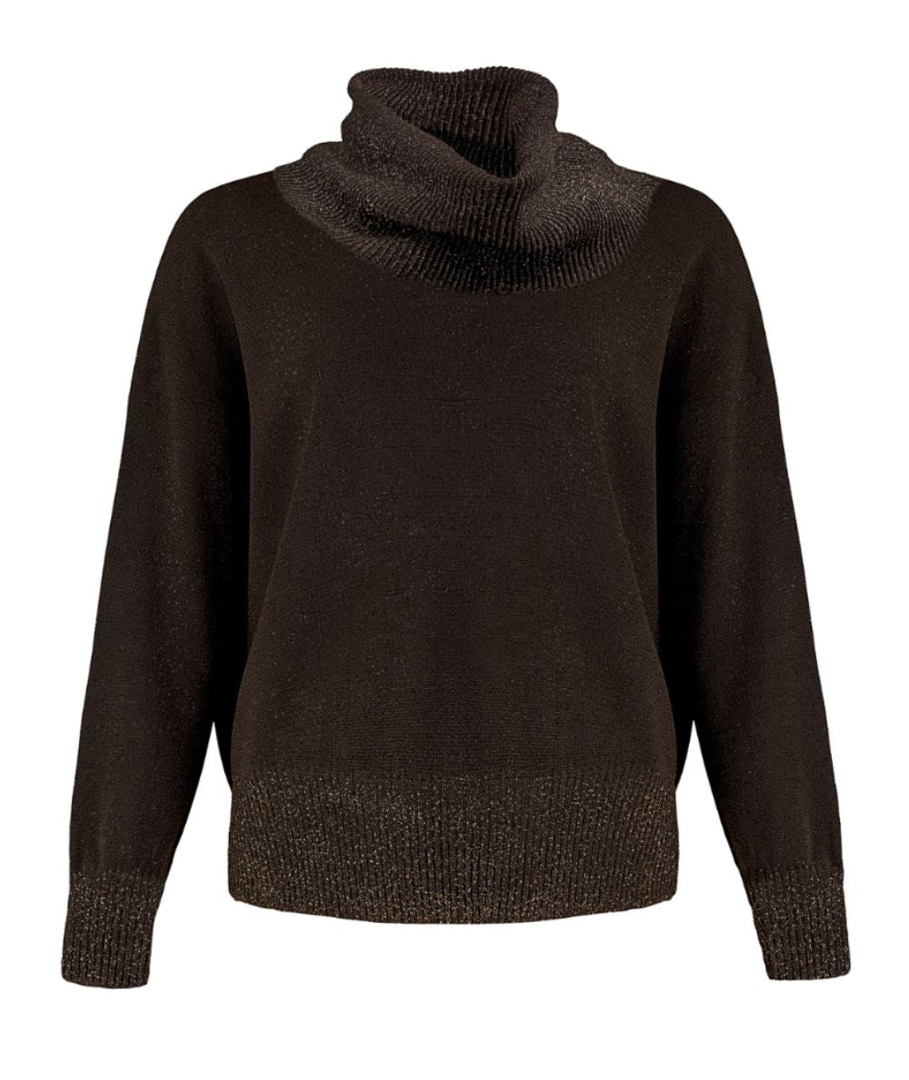 D.Exterior Maglia Lurex Reversibile con Collone 61426 Marrone