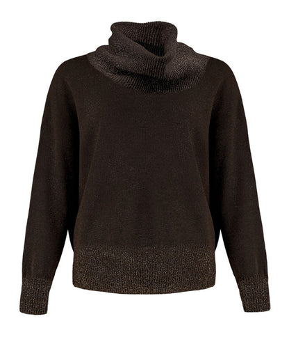 D.Exterior Maglia Lurex Reversibile con Collone 61426 Marrone