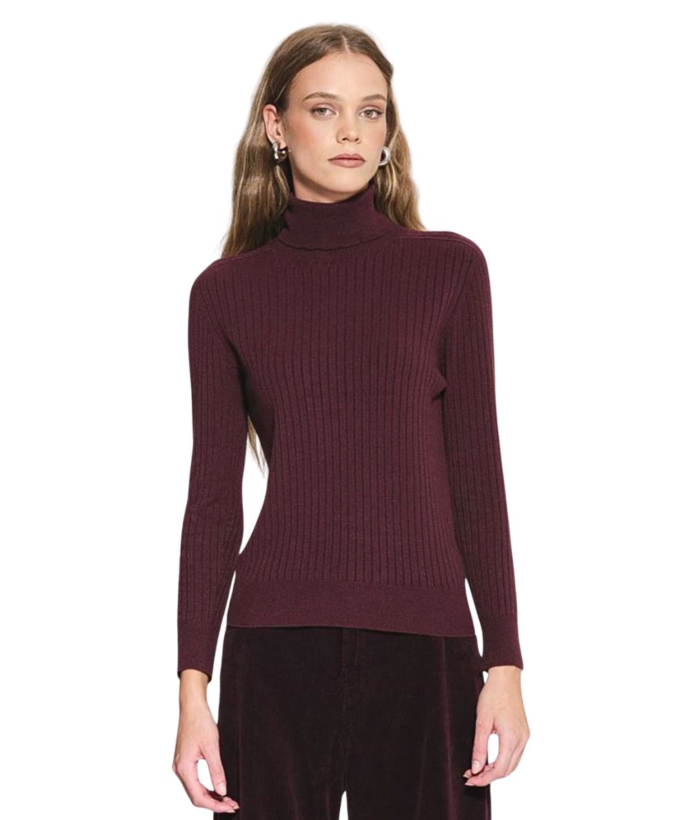 Kaos Jeans Maglione Dolcevita  RIJKT011 Bordeaux