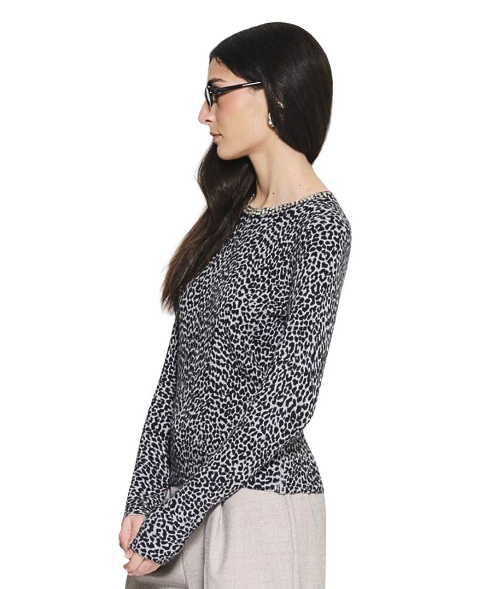 Kaos Jeans Maglione Maculato RIJKT024 Grigio