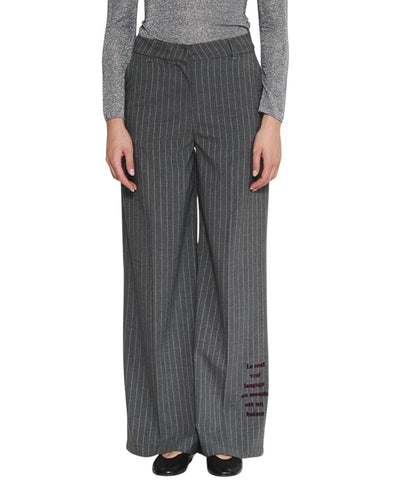 Kaos Jeans Pantaloni a Palazzo Gessati con Lettering RIJCS002 Grigio