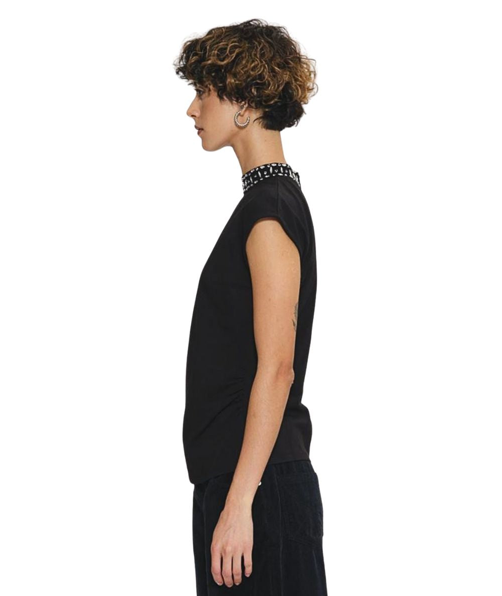 Kaos Jeans Top con Applicazioni RIJDK004 Nero