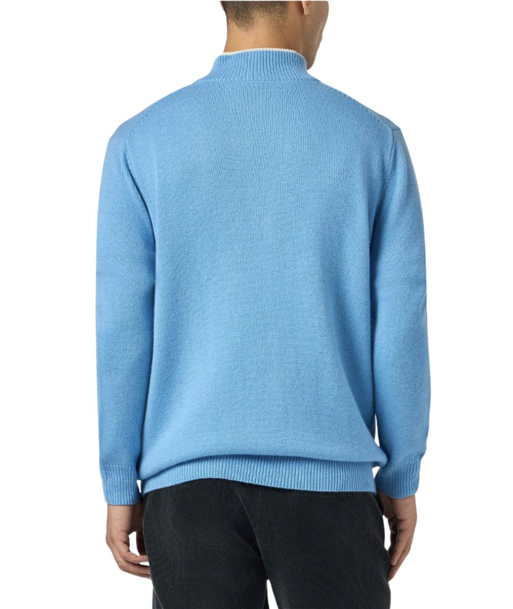 MC2 SAINT BARTH MAGLIONE A COLLO ALTO CON ABBOTTONATURA DORIAN AZZURRO