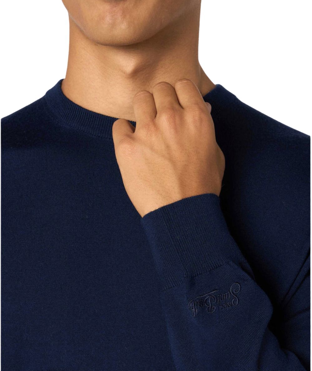 MC2 SAINT BARTH MAGLIONE GIROCOLLO IN LANA REGENT-LIGHT BLU NAVY