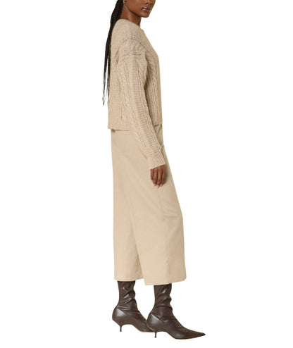 Max Mara Studio Pantaloni in Drap di Lana Marengo Beige