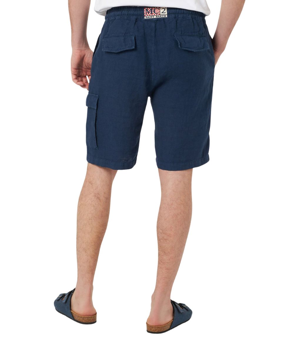 Mc2 Saint Barth Bermuda in Lino Marseille Blu