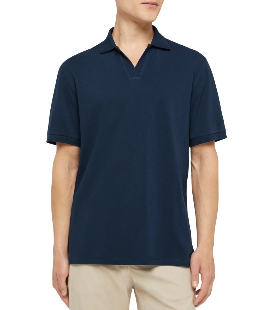 Mc2 Saint Barth Polo Tinta Unita Charles Blu Navy