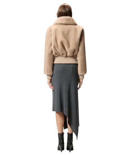 Pinko Bomber in Eco Pelliccia BAGELS Beige