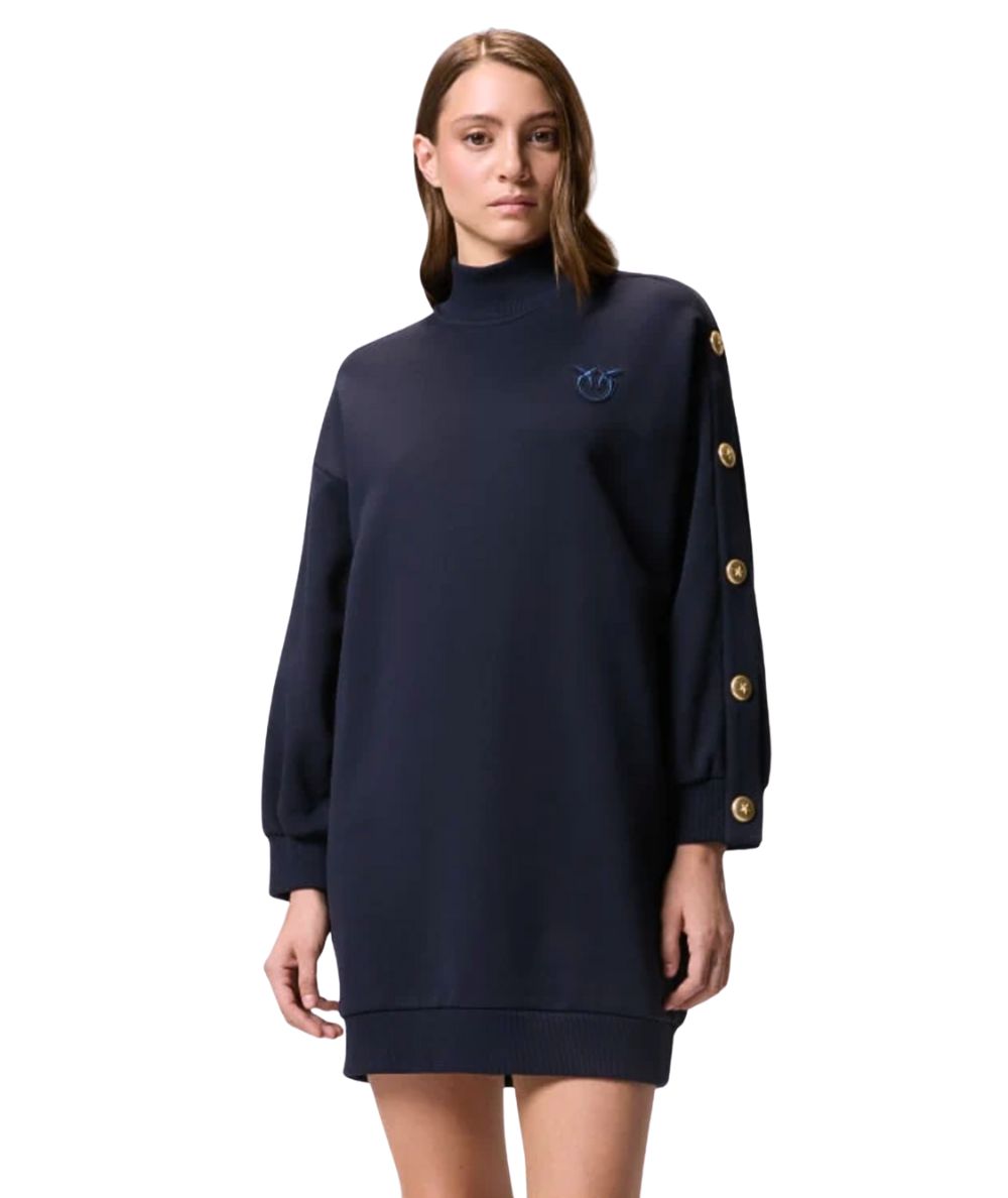 Pinko Maxi Maglia in Felpa con Bottoni MUESLI Blu