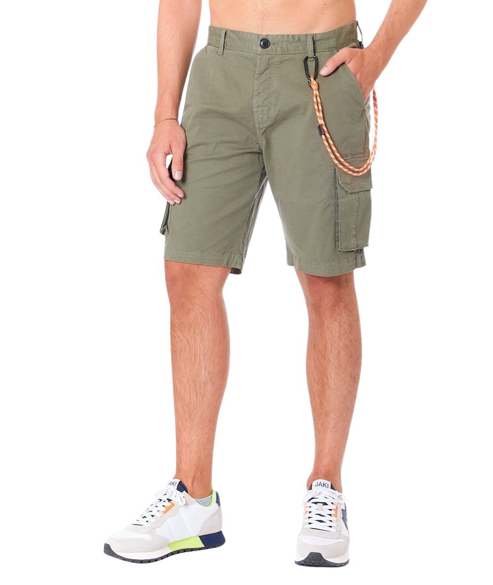 SUN68 BERMUDA CHINO IN COTONE STRETCH B33104 VERDE MILITARE