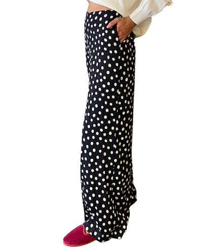 Shirtaporter Pantalone in Fantasia Pois TR3799 Bianco e Nero