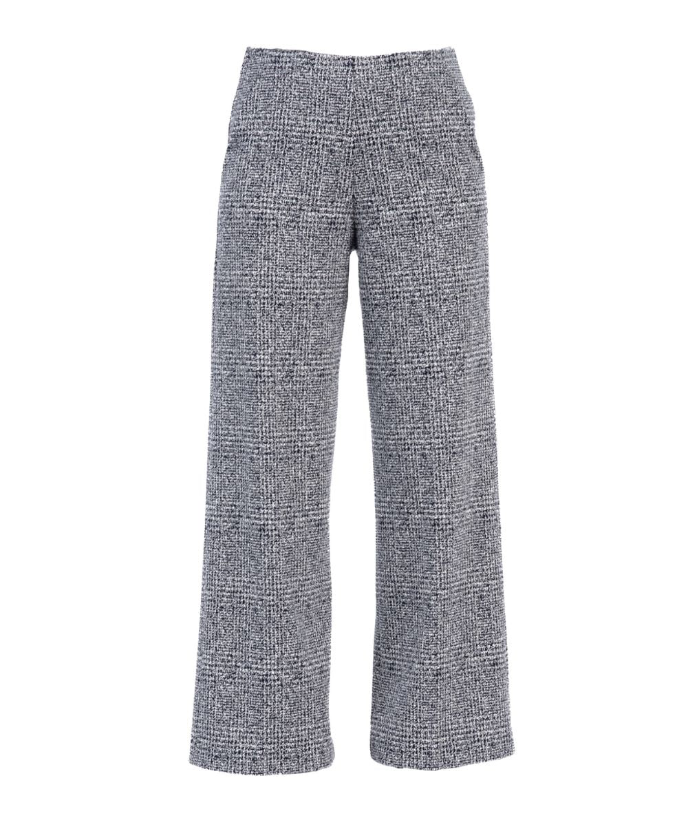 VICARIO CINQUE Weite Hose mit Hahnentrittmuster PADOVATL3530 Grau