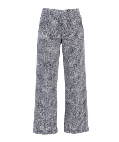 VICARIO CINQUE Weite Hose mit Hahnentrittmuster PADOVATL3530 Grau