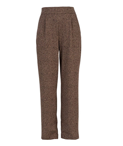 Vicario Cinque Pantalone con Pinces a Pied du Poule PACIFICA3530 Marrone Melange