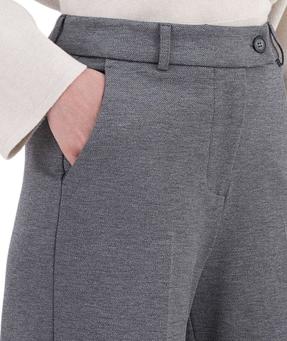 Vicario Cinque Pantaloni a Palazzo in Punto Milano Diagonale PARTES432 Grigio
