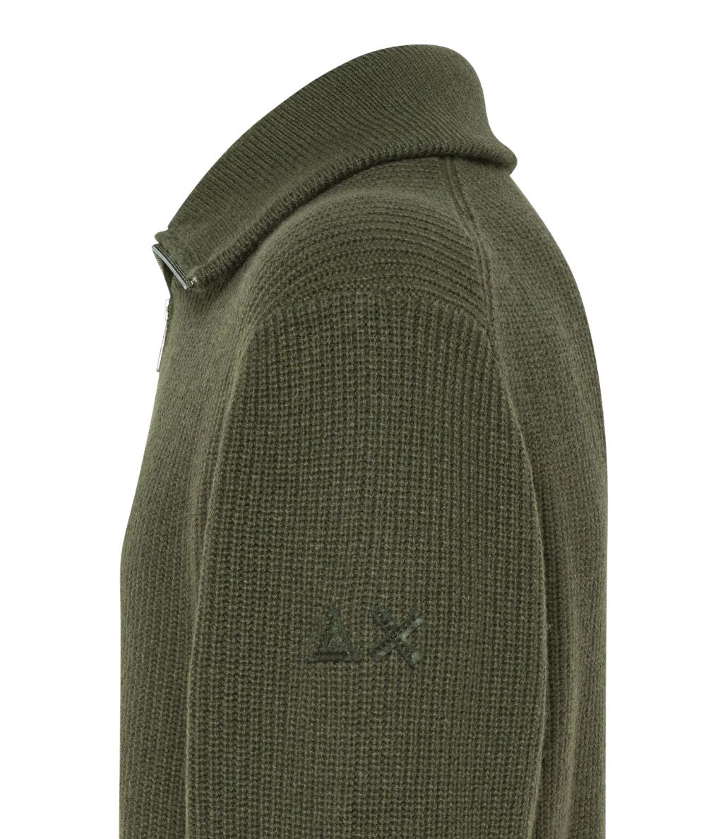 Sun68 Maglione in Misto Cashmere K46147 Verde Militare