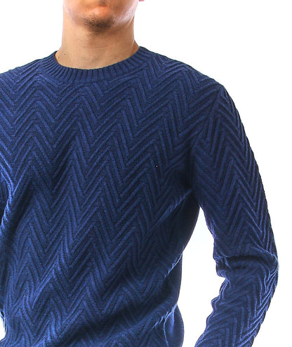 KANGRA MAGLIONE DA UOMO GIROCOLLO LOSANGHE BLU