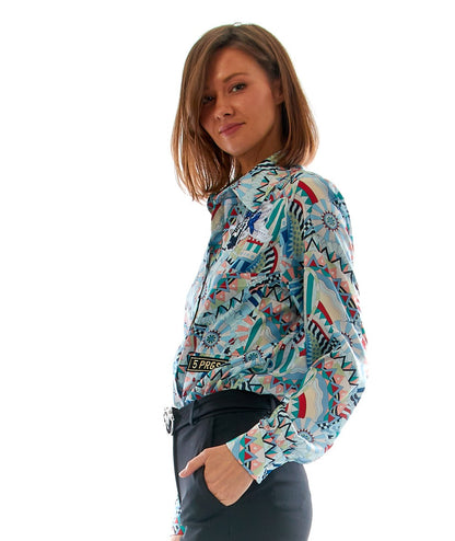 5 PROGRESS CAMICIA OVERSIZE STAMPA NEW HORSE 6060 MULTICOLORE