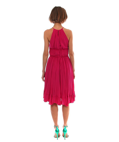 TWINSET ABITO MIDI CON PLISSÈ IRREGOLARI 221TT2475 FUCHSIA