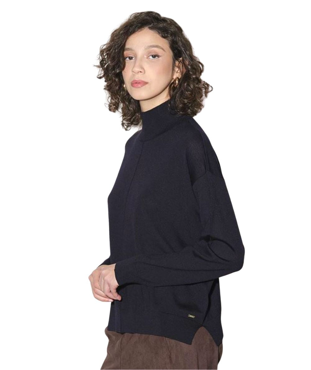 Kaos Fashion Maglia Collo Alto RI1NT023 Marrone Testa Moro