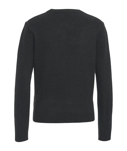 Kaos Jeans Diamond Sweater with Brooch RIJFP001 Black