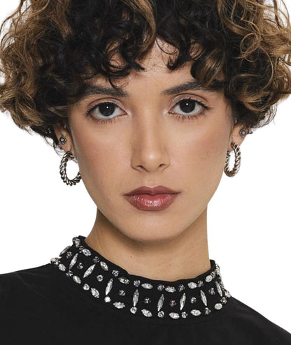 Kaos Jeans Top con Applicazioni RIJDK004 Nero