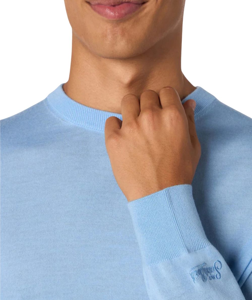 MC2 SAINT BARTH CREW NECK SWEATER IN REGENT-LIGHT WOOL BLUE